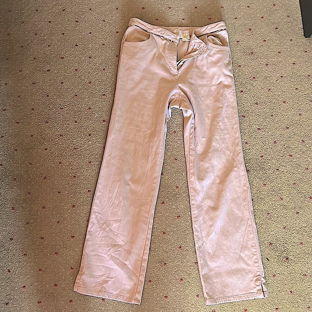 Tan Khaki Cotton Straight Leg Pants